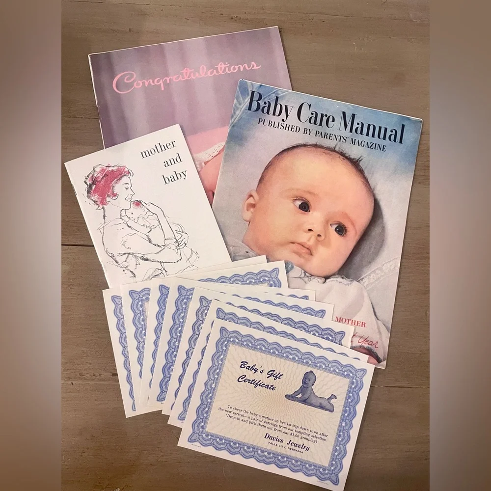 Vintage Our Baby Book 1959 White Satin Magazine Ephemera UNUSED BOX Album Advert